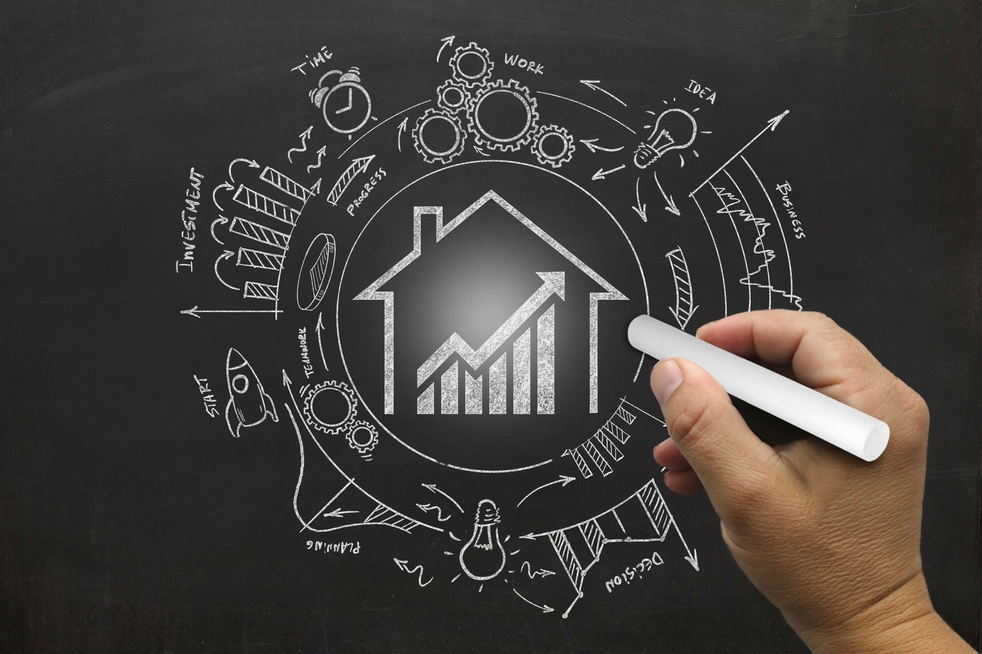 House real estate graph price investment mortgage